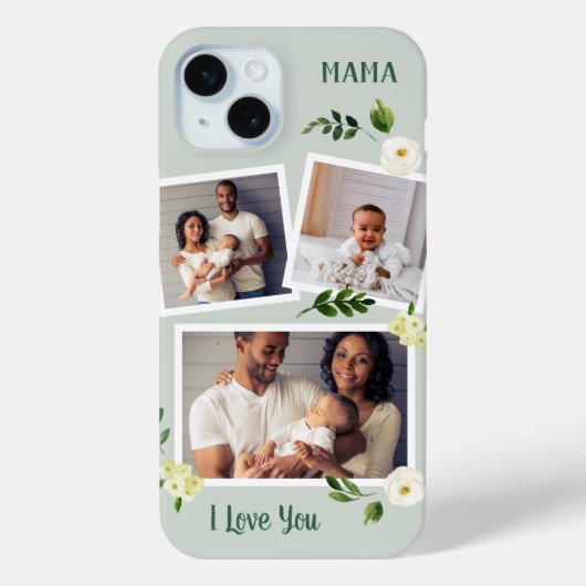 Zoete Groen Mama Custom Foto Gift Case-Mate iPhone Case (Achterkant)