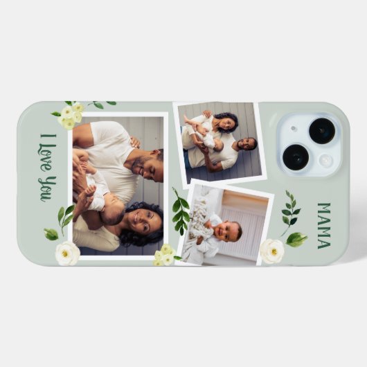 Zoete Groen Mama Custom Foto Gift Case-Mate iPhone Case (Achterkant (horizontaal))