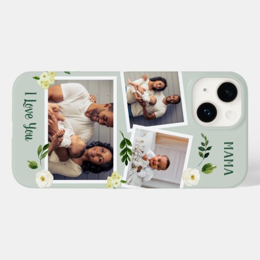 Zoete Groen Mama Custom Foto Gift Case-Mate iPhone Case (Achterkant (horizontaal))