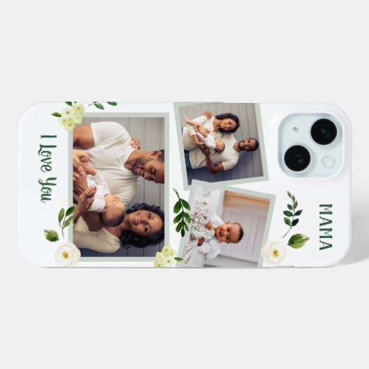 Zoete Groen Mama Custom Foto Gift Case-Mate iPhone Case (Achterkant (horizontaal))
