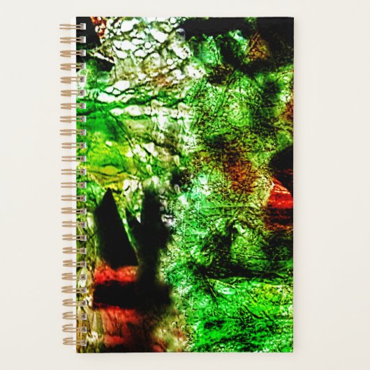 Zoete groene abstracte planner, Effen kleur getext Planner (Voorkant)