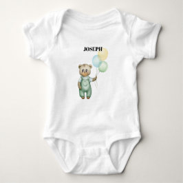 Zoete groene beer baby romper