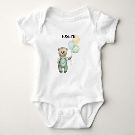 Zoete groene beer baby romper (Voorkant)