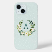 Zoete groene krans en mintstip monogram Case-Mate iPhone case (Achterkant)