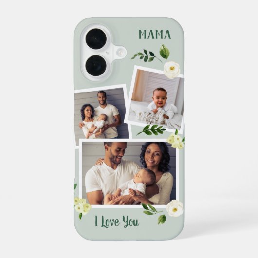 Zoete Groene Mama Hulpstuk met Foto iPhone 16 Hoesje (Achterkant)