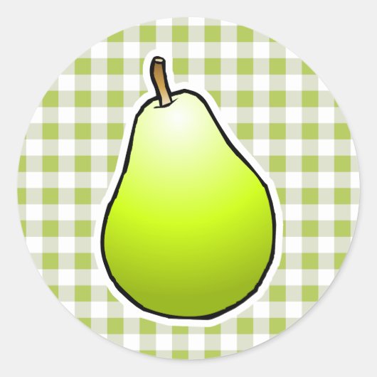 Zoete Groene Peer Ronde Sticker (Voorkant)