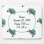 Zoete Groene Retro Auto Baby Jongen Cadeaus Muismat (Voorkant)