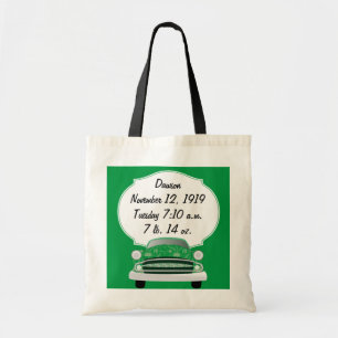 Zoete Groene Retro Auto Baby Jongen Cadeaus Tote Bag