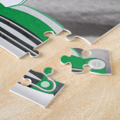 Zoete Groene Retro Auto Baby Shower Cadeaus Legpuzzel (Zijkant)