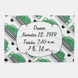 Zoete Groene Retro Auto Baby Shower Cadeaus Theedoek