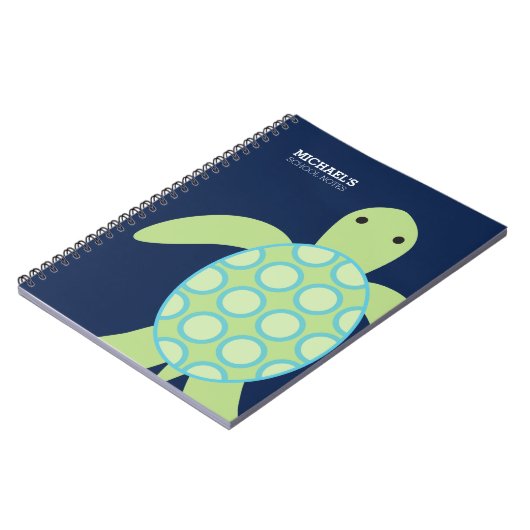 Zoete groene schildpad notitieboek (Linkerzijde)