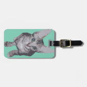 Zoete Grote Ogen Kitten Bagagelabel (Voorkant horizontaal)