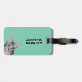 Zoete Grote Ogen Kitten Bagagelabel (Achterkant horizontaal)