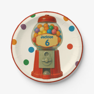 Zoete Gumball Snoepjes Kinderverjaardagsfeestje Papieren Bordje