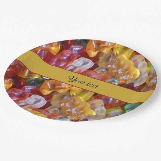Zoete Gummi draagt Papieren Bordje (Gekanteld)
