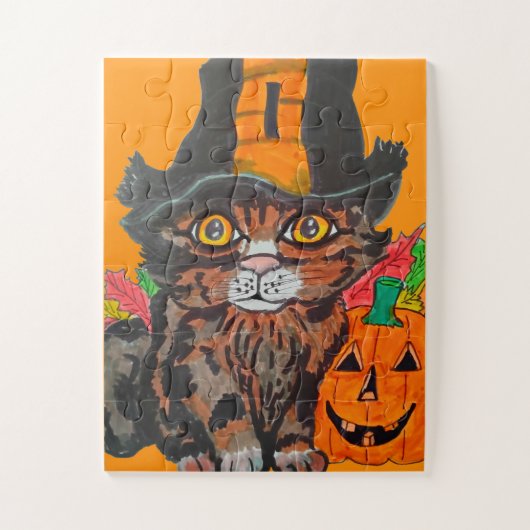 ZOETE HALLoween KITTY  Legpuzzel (Verticaal)