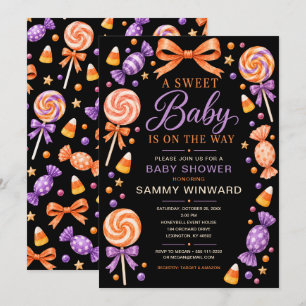 Zoete Halloween Snoep Baby Shower Kaart