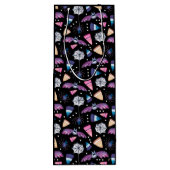 Zoete Halloween Vleermuizen, Spinnen en Candy Corn Wijn Cadeautas (Achterkant)