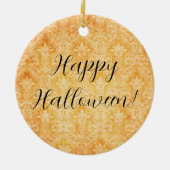 Zoete Halloween Zwarte Kat en Pompoen Keramisch Ornament (Achterkant)