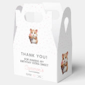 Zoete hamster, roze cupcake kinderverjaardag bedankdoosjes (Geopend)