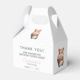 Zoete hamster, roze cupcake kinderverjaardag bedankdoosjes