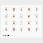 Zoete hamster, roze cupcake kinderverjaardag ronde sticker (Vel)