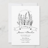 Zoete Hand geïllustreerde Wildflower bruiloft Kaart (Voorkant)