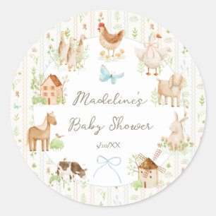 Zoete handgeschilderde Grandmillenial boerderij ba Ronde Sticker