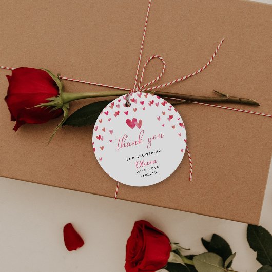 Zoete hart Baby shower Bedankjes Labels