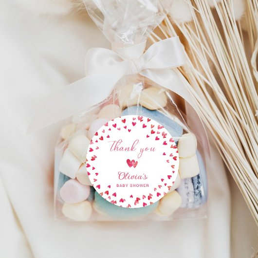 Zoete Hart Baby Shower Ronde Sticker