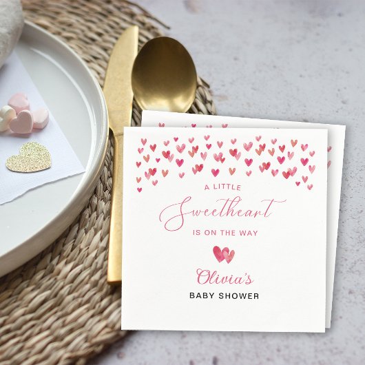 Zoete Hart Baby Shower Servet