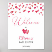 Zoete hart Baby Shower Welkom Bord Poster (Voorkant)