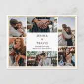 Zoete Hart Bewerkbare Kleur Save The Date Postcard Briefkaart (Voorkant)