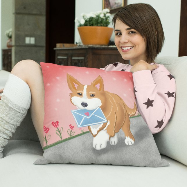 Zoete Hart Brief Geleverd Door Corgi Kussen (Creator heeft geüpload)
