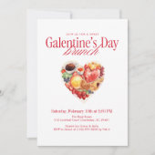 Zoete Hart Brunch Galentine's Day Brunch Kaart (Voorkant)