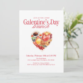 Zoete Hart Brunch Galentine's Day Brunch Kaart