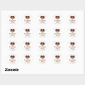 Zoete Hart Chocolade Wafel Dank Je Ronde Sticker (Vel)