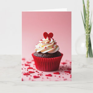 Zoete Hart Cupcake Kaart