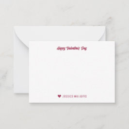 Zoete Hart Liefde Patroon Roze Valentijnsdag Notitiekaartje