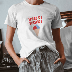 zoete hart moderne typografie rode mooie ijs t-shirt