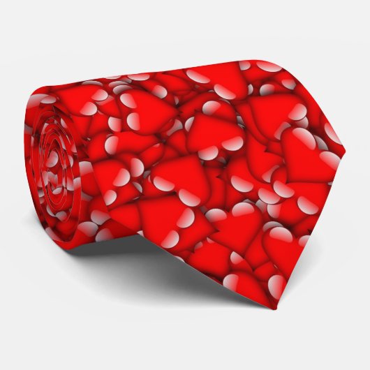 Zoete Hart Snoeppatroon Valentijnsdag Stropdas (Opgerold)