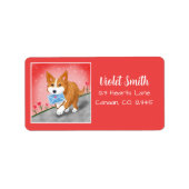 Zoete Hartbrief Geleverd Door Corgi Etiket (Voorkant)