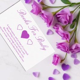 Zoete harten Baby showers boeken voor Baby Informatiekaartje