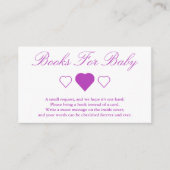 Zoete harten Baby showers boeken voor Baby Informatiekaartje (Voorkant)