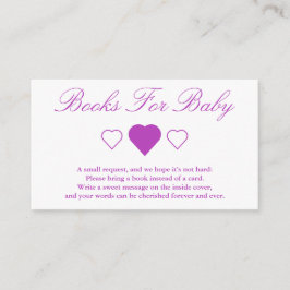 Zoete harten Baby showers boeken voor Baby Informatiekaartje