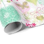 Zoete harten en botervliegen cadeaupapier (Rol Hoek)