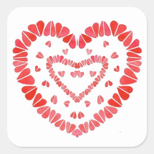 ZOETE HARTEN Grote Vierkante Stickers (Voorkant)