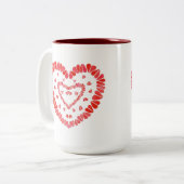 ZOETE HARTEN Hoge Maroon Twee-Tons Mok (Voorkant links)