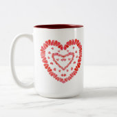 ZOETE HARTEN Hoge Maroon Twee-Tons Mok (Links)