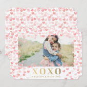 Zoete harten in het wit | Fotokaart Valentijnsdag Feestdagenkaart (Voorkant / Achterkant)